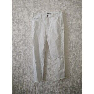Fashion Nova Women's Jeans Size 11 Distressed Skinny White Cut-Off Cotton Blend